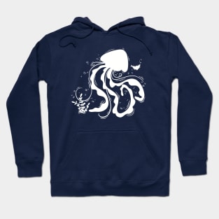 Jellyfish white drawing Hoodie